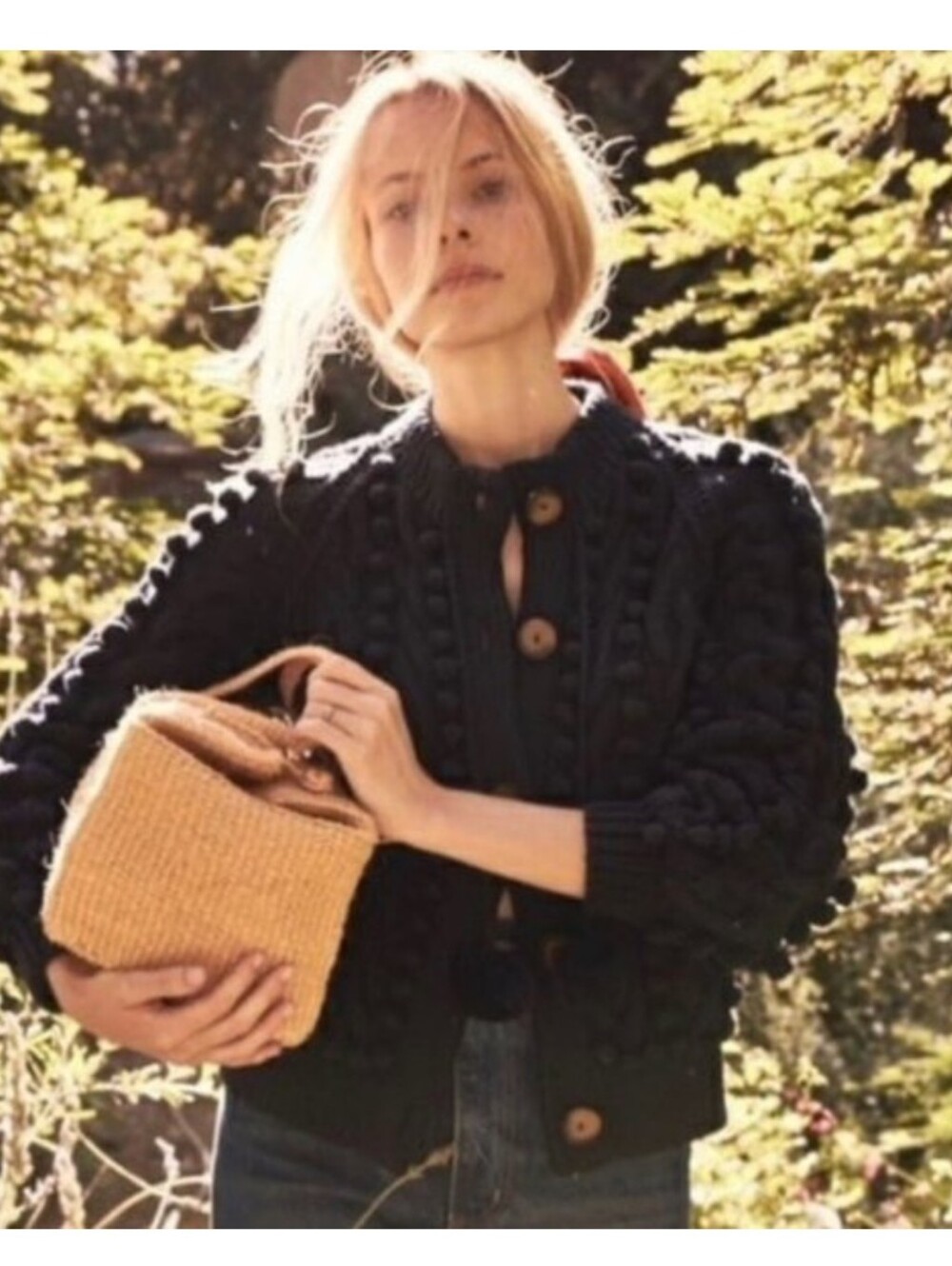 Doen Pomme Cardigan Sweater in Navy Blue